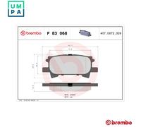 Brembo Brake Pad Set P 83 068 - Rear Disc Brake - Fits Lexus RX, Toyota Harrier