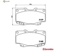 Brembo P83069 Brake Pad Set Front With Anti-Squeak Plate Fits Toyota Hilux Vigo