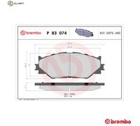 BREMBO P83074 Brake Pad Set Front Without Accessories 60mm Height Fits Lexus IS