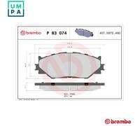 BREMBO P83074 Brake Pad Set Front Without Accessories 60mm Height Fits Lexus IS
