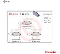 Brembo P83079 Front Disc Brake Pad - Set of 4