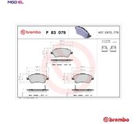 Brembo P83079 Front Disc Brake Pad - Set of 4
