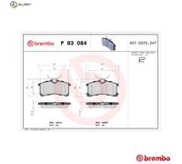 Brembo Brake Pad Set P 83 084 - for Toyota Avensis & Corolla