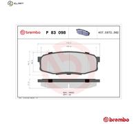 Brembo Brake Pads Set Rear P83098X - OE 0446602340 044660C010 0446660120 0446660160