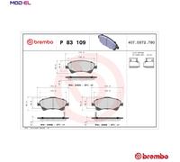 BRAKE PAD SET DISC BRAKE P 83 109 FOR TOYOTA COROLLA/iM/QUEST/ALTIS VERSO 2.0L