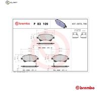 Brembo Brake Pads Front With Anti-Squeak Plate Fits Toyota Auris Avensis Corolla