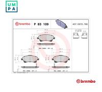 BREMBO P83109 Brake Pad Set For Disc Brake Front For Bosch System Fits Toyota