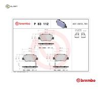 BRAKE PAD SET DISC BRAKE P 83 112 FOR TOYOTA 3ZR-FE/FAE 2.0L 2ZR-FAE 1.8L 4cyl