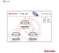 BREMBO P 83 114 Brake pad set