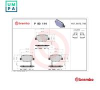 Brembo P83114 Rear Disc Brake Pad - Set of 4