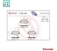 Brake pads P 83 114 BREMBO for TOYOTA VERSO