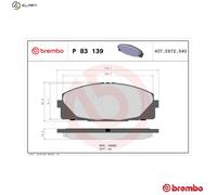 Brembo Brake Pads P 83 139 Front – Fits Toyota Hiace V (Bus/Van), Commuter