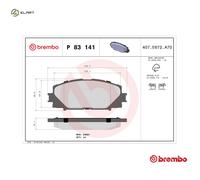 BREMBO Brake pad set TOYOTA,DAIHATSU P 83 141 SA35001,04465B1350,04465B1355 044650D110,044650D140,0446512640,0446552180,0446552200,0446552320