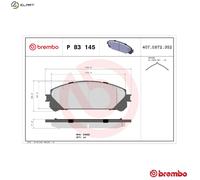 Brake pads P 83 145 BREMBO for TOYOTA LEXUS SUBARU