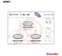 Brembo Brake Pad Set P 83 150 - Front - Fits Toyota Auris, Auris Van, Corolla