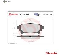 BREMBO P 83 152 Brake pad set