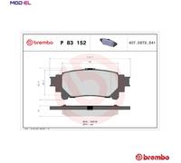 Brake pads P 83 152 BREMBO for TOYOTA LEXUS
