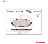 BRAKE PAD SET DISC BRAKE P 83 167 FOR TOYOTA HILUX/VIII/Pickup/REVO/SW4 2.0L