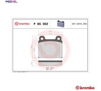 BRAKE PAD SET DISC BRAKE P 85 002 FOR VW TRANSPORTER/T3/Platform/Chassis/III 911