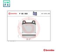 BREMBO P 85 002 Brake pad set