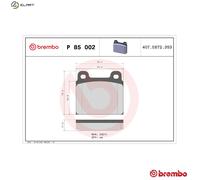 BREMBO P 85 002 Brake pad set