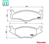 BREMBO Brake Pad Set Front Axle Braking Fits Seat Cordoba Ibiza Toledo VW Caddy