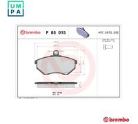 BREMBO Brake pad set PRIME LINE excl. wear warning contact P 85 015 Brake pads,Brake pad set, disc brake VW,SEAT,GOLF II (19E, 1G1),GOLF III (1H1)