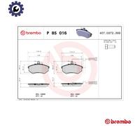 BRAKE PAD SET DISC BRAKE P 85 016 FOR AUDI 100/5000 200 4000 90 80 QUATTRO 2.0L