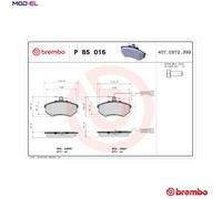 Brembo Brake Pad Set P 85 016 - Front for Audi 80/4000/100/5000/200/90 Quattro 1.8L