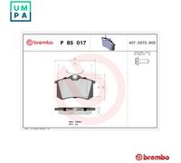 Brake Pads Set fits VW VENTO 1H2 Rear 91 to 98 Brembo 161698451D 191615415A New