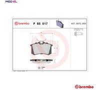 Brembo P85017 Rear Disc Brake Pad - Set of 4