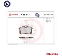 Brembo P85017 Rear Disc Brake Pad - Set of 4