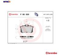 Audi Rear Brake Pads Fits Audi Seat VW Citroen DS3 03-15 2135600 P85020X NEW