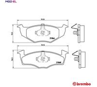 Brake Pad Set, disc brake BREMBO P 85 025 for VW POLO (6N2) 1.4 1999-2001