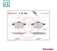 Brembo Brake Pad Set P 85 026 - Front axle - Fits Audi 100 / A6 C4