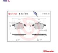 Brembo Brake Pad Set P 85 026 - Front axle - Fits Audi 100 / A6 C4