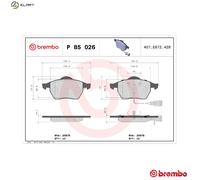 Brembo Brake Pad Set P 85 026 - Front axle - Fits Audi 100 / A6 C4