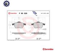Brembo Brake Pad Set P 85 026 - Front axle - Fits Audi 100 / A6 C4