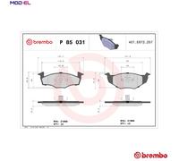 BRAKE PAD SET DISC BRAKE P 85 031 FOR VW GOLF/Van/III FLIGHT/CLASSIC DERBY 2.0L