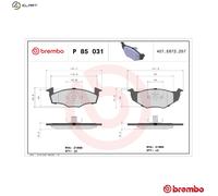BREMBO P 85 031 Brake Pad Set, disc brake for SEAT,VW