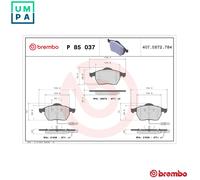 BRAKE PAD SET DISC BRAKE P 85 037 FOR VW AUDI A4/S4 A6/S6 AQD/APR/ACK/ATQ 2.8L