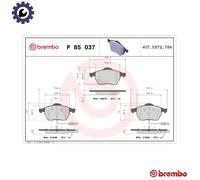 Brembo P 85 037X Brake Pad Set Front Braking Fits Audi A4 B5 Avant B6 Avant
