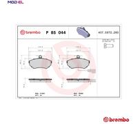 BRAKE PAD SET DISC BRAKE P 85 044 FOR VW SEAT AUDI A4/S4 AEB/AFY 1.8L AVB 1.9L