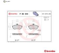 BRAKE PAD SET DISC BRAKE P 85 044 FOR VW SEAT AUDI A4/S4 AEB/AFY/ARG/APT 1.8L A4