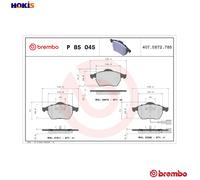 BREMBO P 85 045 Brake pad set