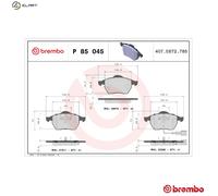 BREMBO P85045 Brake Pad Set Front Fits Audi A3 TT Seat Ibiza Leon Skoda VW Bora