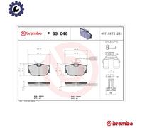 P 85 046 Disc Brake Brake Pad Set Rear Fits VW Transporter MK4 Van Audi Brembo