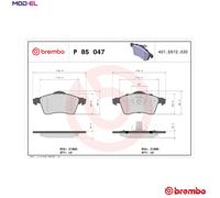 Brembo Brake Pad Set Front With Anti-Squeak Plate Fits VW California Transporter