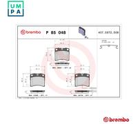 Brembo Brake Pad Set P 85 048 Front with Anti-Squeak Plate Fits VW California Transporter