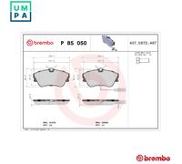 BREMBO P 85 050 Brake pad set